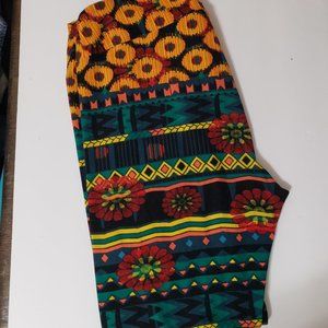 LuLaRoe leggings Abstract Yellow, Green Red Tall & Curvy New